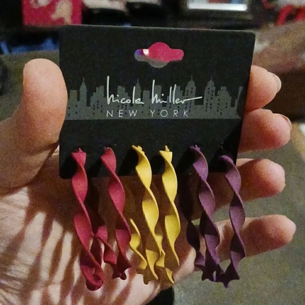 3 for 26 - NICOLE MILLER MULTI COLOR HOOP EARRING SET
